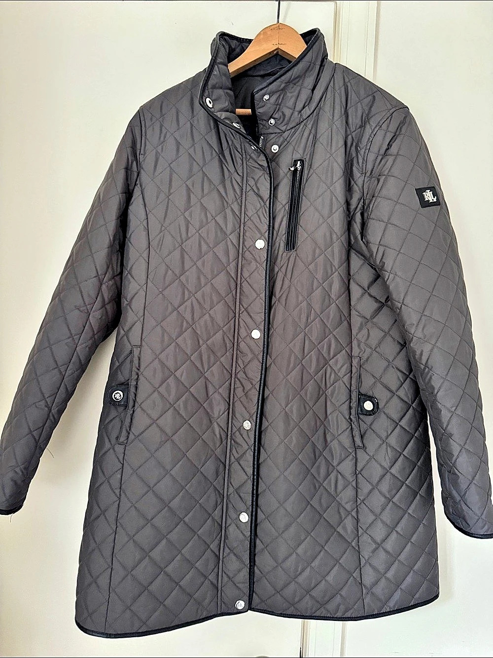 Lauren Ralph Lauren Quilted coat in Gray Size Large Like New